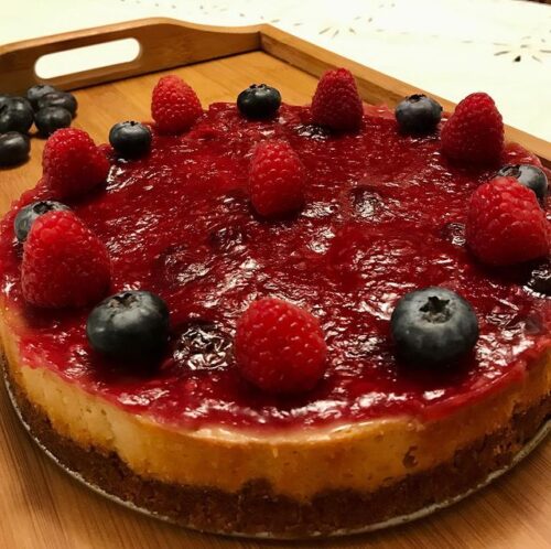 Tarta de Queso con Mermelada de Frutos Rojos