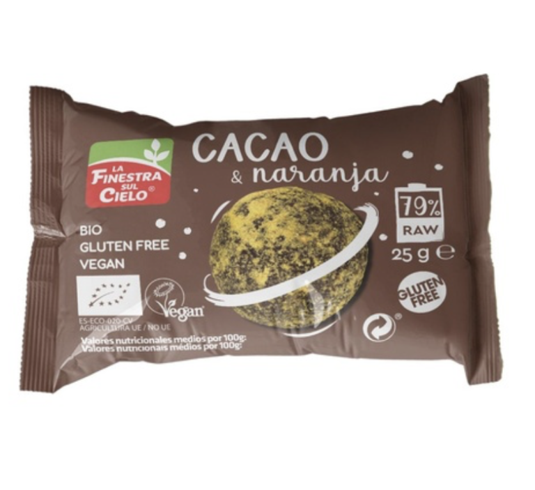 Energy ball con cacao y naranja