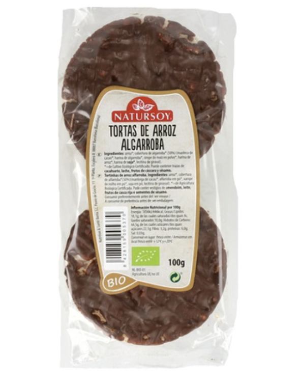 Tortitas de arroz con algarroba