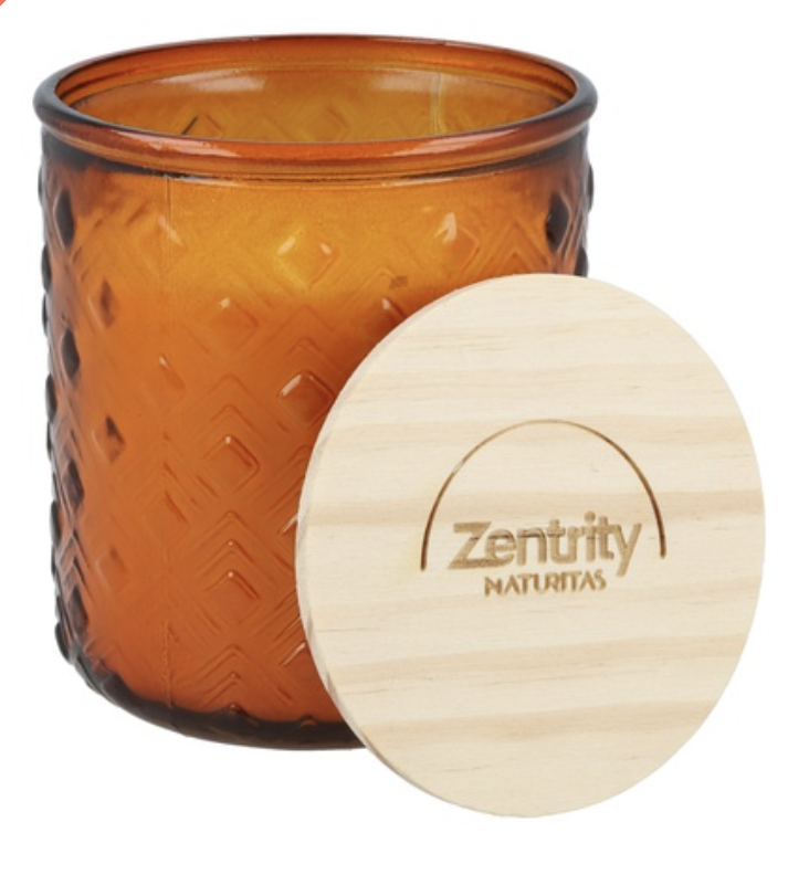 Vela con aceite esencial de naranja y canela